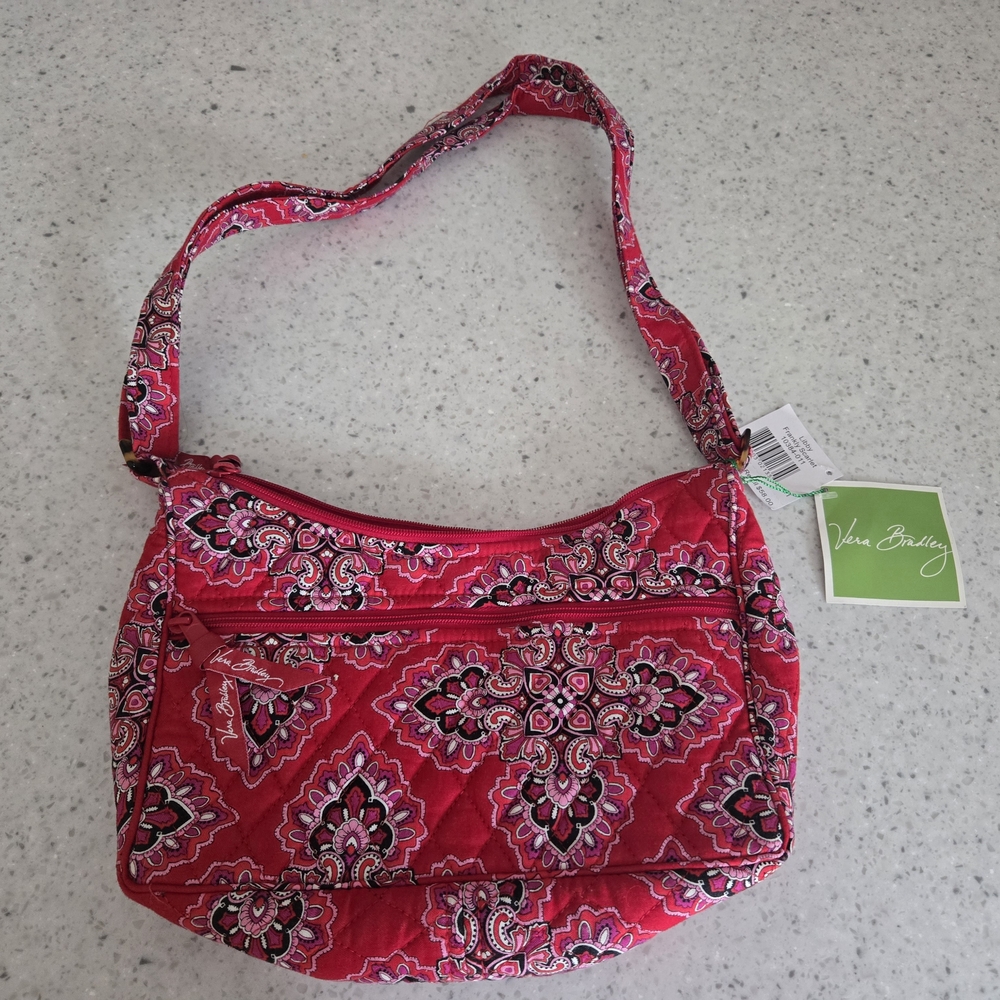 Vera Bradley Pink and Black Floral Shoulder Bag